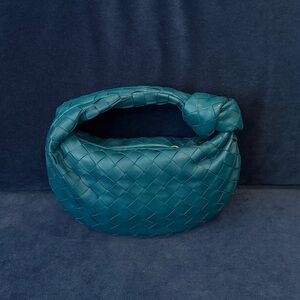 Bottega Veneta Mini Jodie in  Teal Entrecciato Handbag